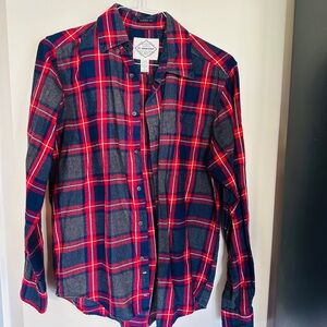 St. John's Bay Red and Blue Plaid Flannel Shirt